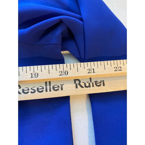 Cato Women’s Long Line Blouse M Blue Pullover Tunic Top Office Lagenlook Vibrant - Picture 7 of 13